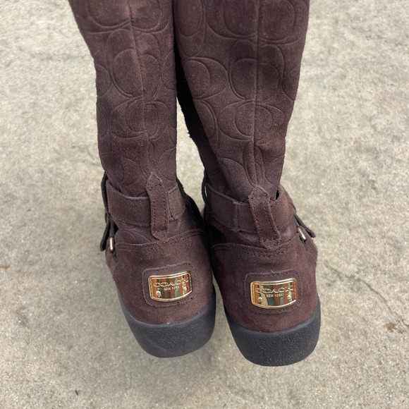 COACH Brown Gold Buckle Moto Vintage Boot - Picture 6 of 8